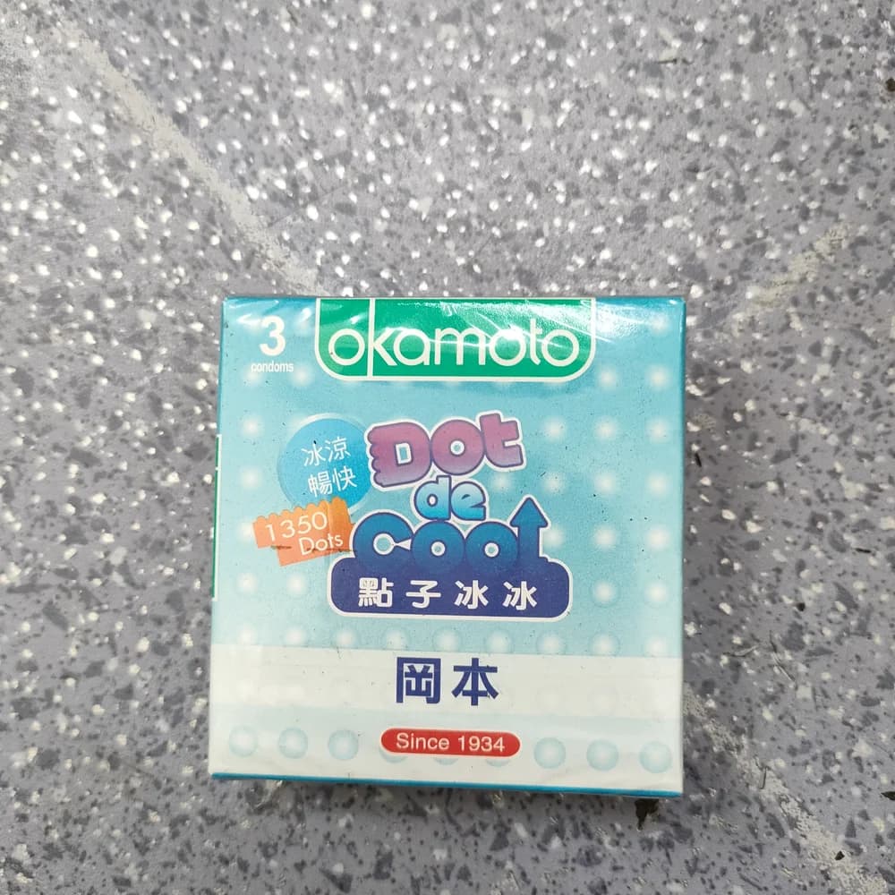 Okamoto Dot de Cool Condoms Nominal width 52 ± 2 mm, nominal length 185 ± 7 mm
