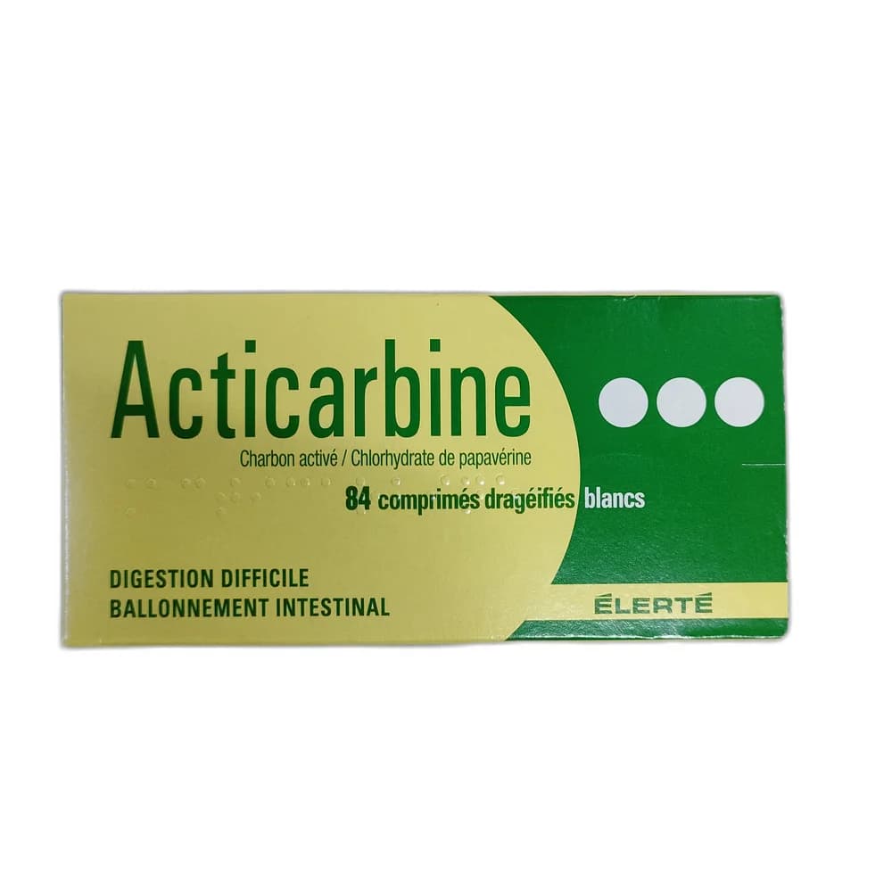 Acticarbine Activated charcoal 70 mg / Papaverine hydrochloride 14 mg