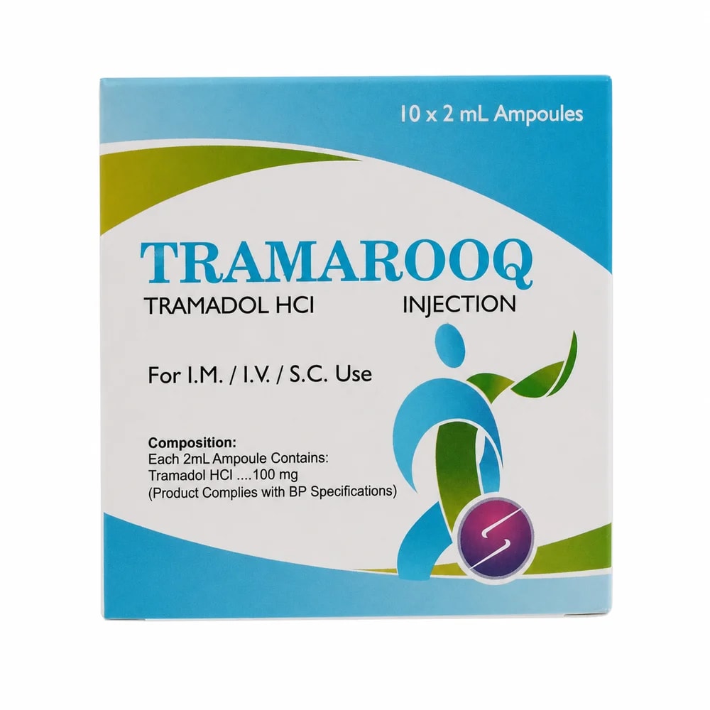 Tramarooq Tramadol HCl 100 mg/2 mL injection - Preah Chan Tep Pharmacy
