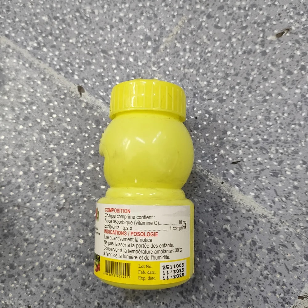 Chea Chamnan Vitamin C (Bear-shaped bottle, Yellow) 10 mg per tablet - Depot De Pharmacie "A" Kim Houy