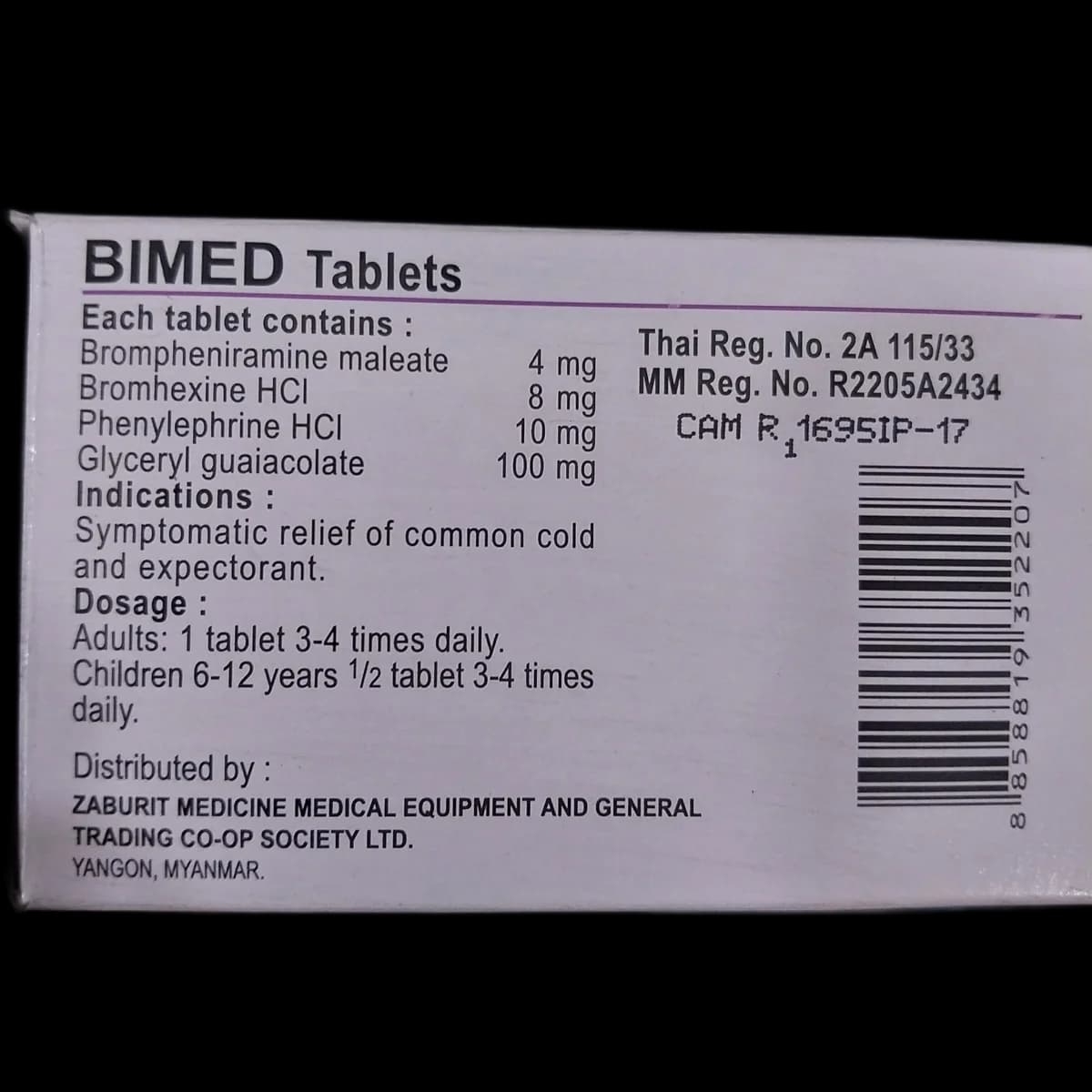 Bimed 4mg + 8mg + 10mg + 100mg