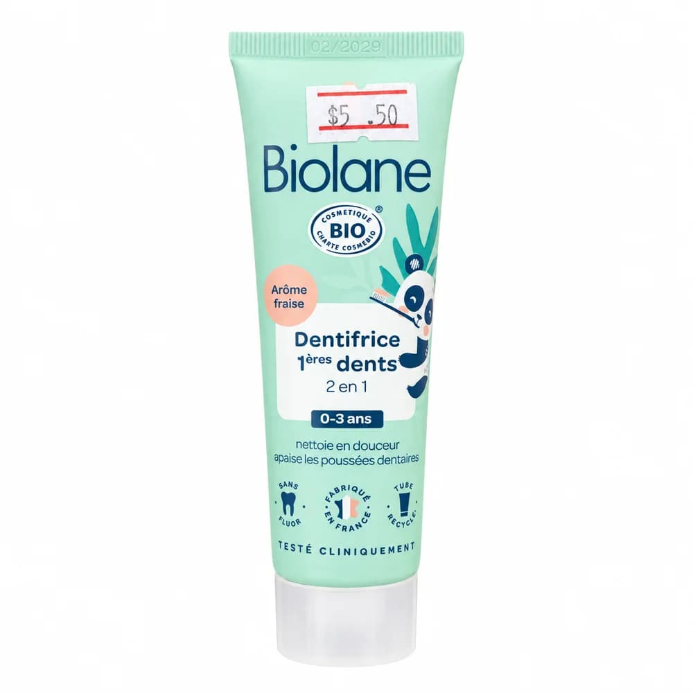 Biolane Organic First Teeth Strawberry Flavor Toothpaste