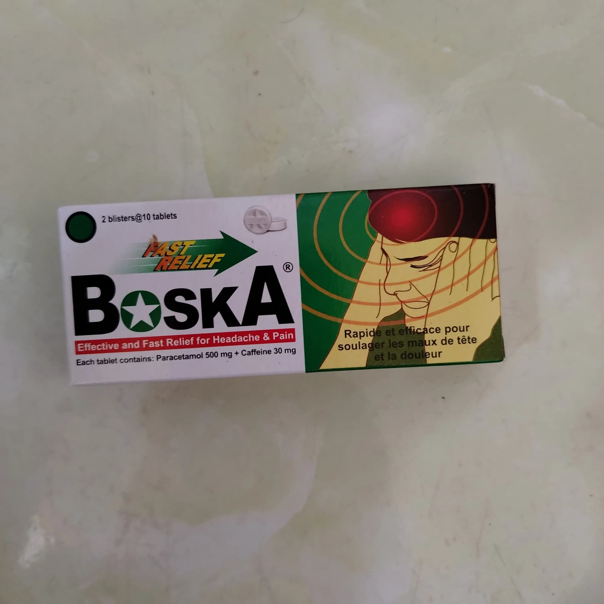 Boska Paracetamol 500mg + Caffeine 30mg