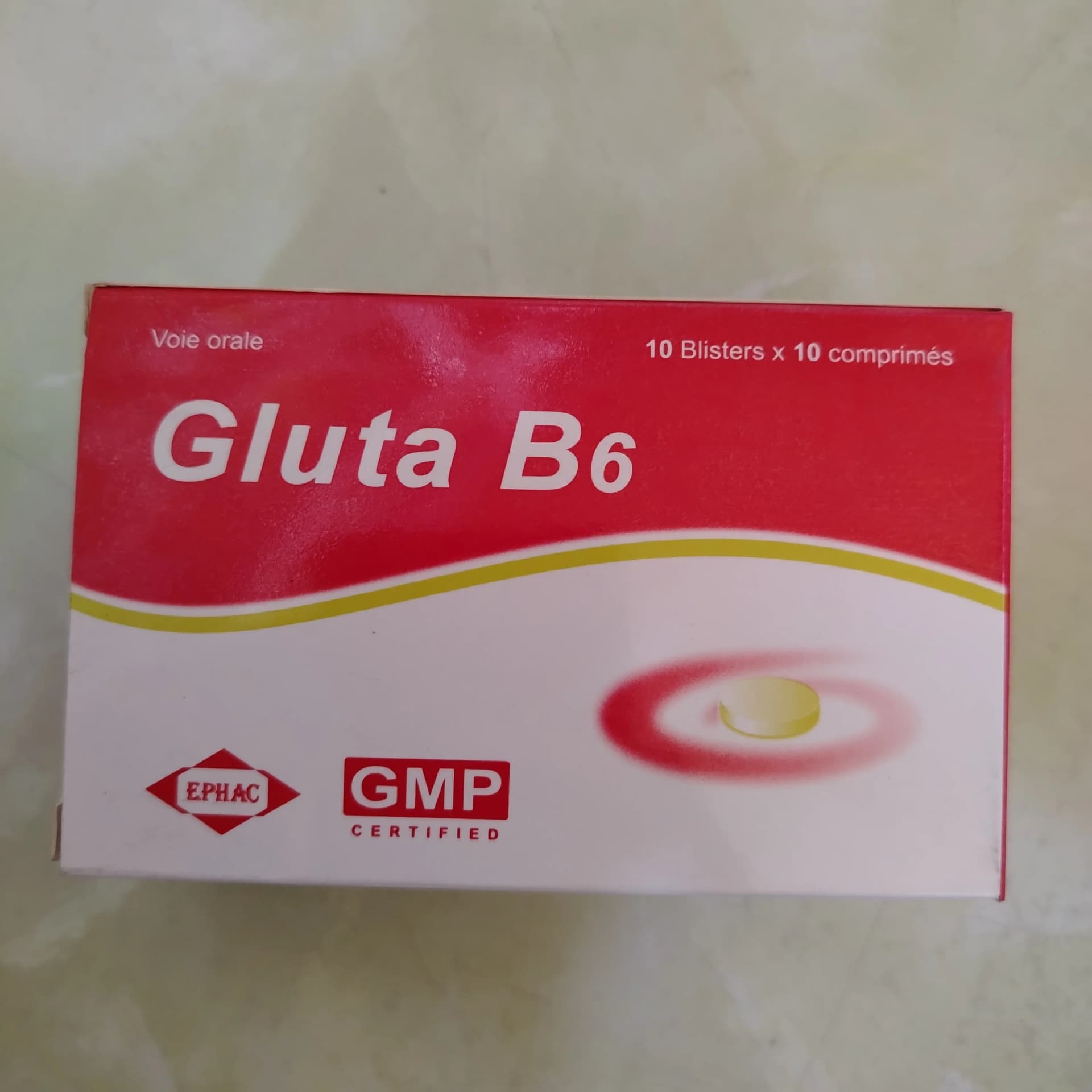 Gluta B6 Glutamic acid 400 mg / Vitamin B6 2 mg / Vitamin B1 3 mg
