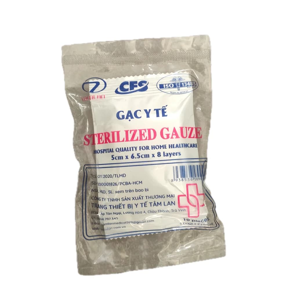 CFS Sterilized Gauze 5 cm x 6.5 cm x 8 layers