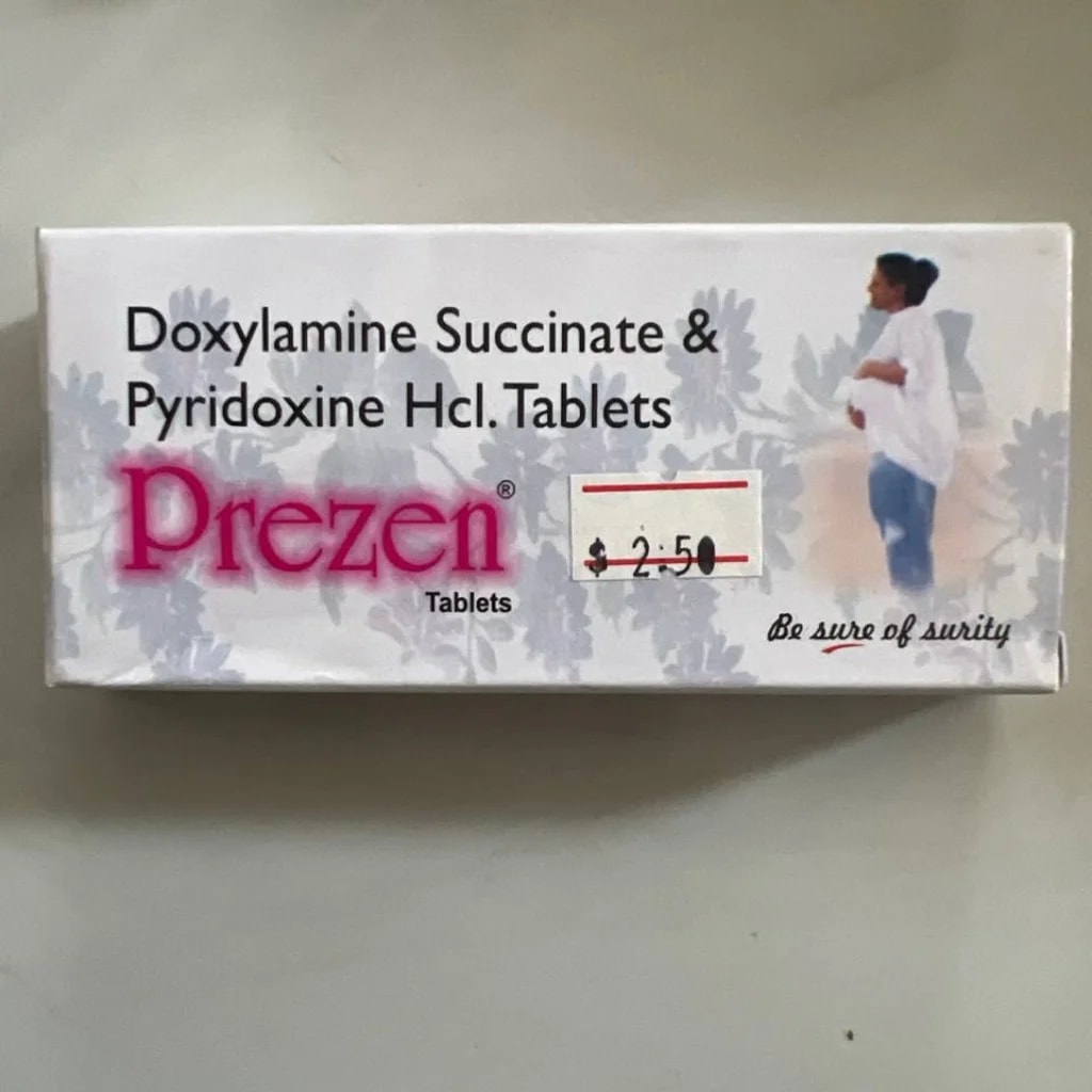 Prezen Doxylamine Succinate 10 mg and Pyridoxine Hcl. 10 mg - SETHIKA CARE Pharmacy