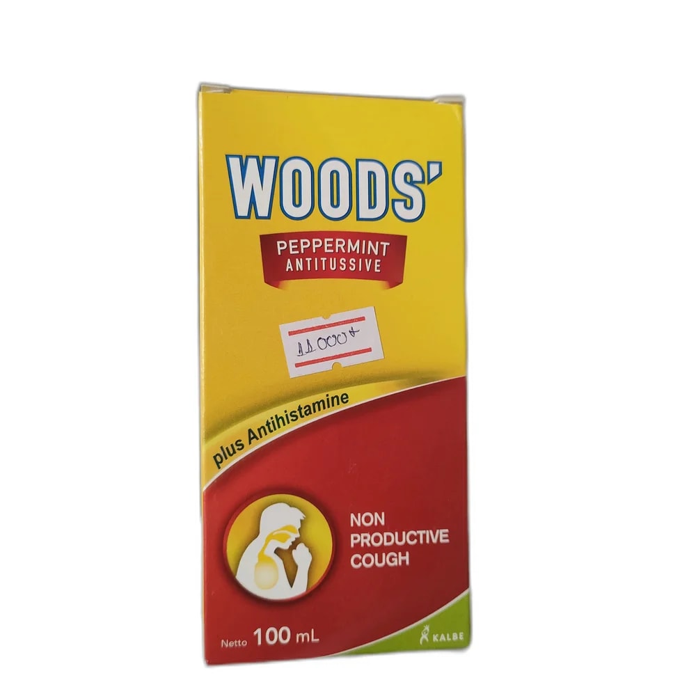 Woods' Peppermint Antitussive Dextromethorphan HBr 7.5mg + Diphenhydramine HCl 12.5mg per 5mL - MEY PHARMA PHARMACY