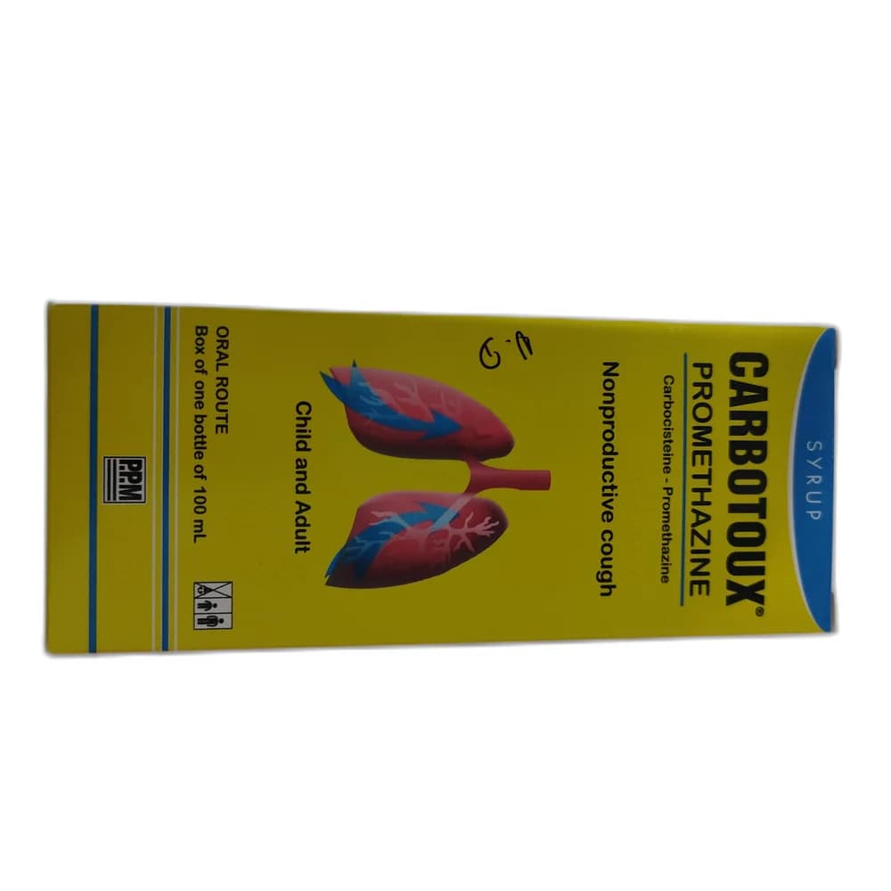 Carbotoux Promethazine Carbocisteine 100 mg / Promethazine hydrochloride 2.5 mg per 5 ml