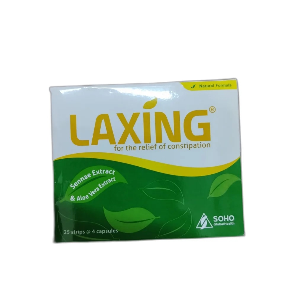 Laxing Sennae fructus extract 100 mg, Aloe vera folium extract 33 mg, Foeniculi semen extract 20 mg per capsule - PHARMA ASSIST PHARMACY