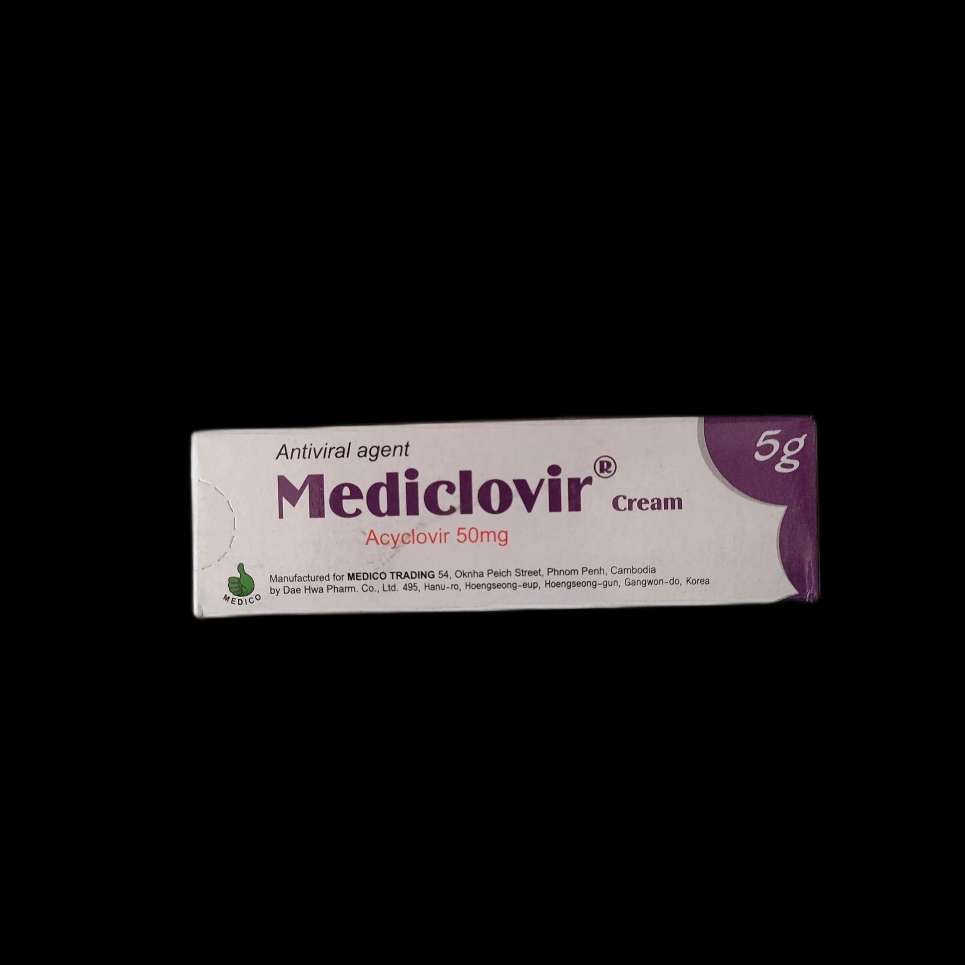 Mediclovir Cream 5g, Acyclovir 50mg/g - SREY MOM PHARMACY