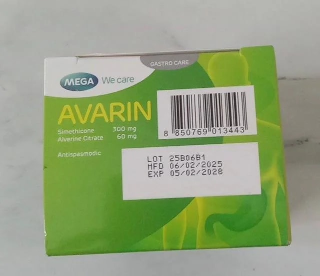 AVARIN Simethicone 300mg, Alverine Citrate 60mg - α±ααααααΆα αα·ααΈαα½ααααΈ105K