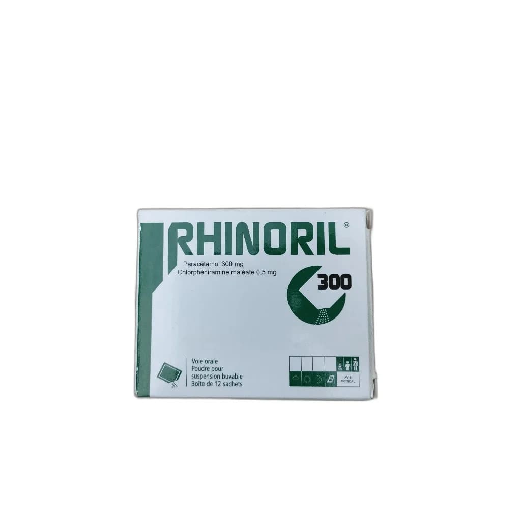 RHINORIL 300 Paracetamol 300 mg + Chlorpheniramine maleate 0.5 mg per sachet