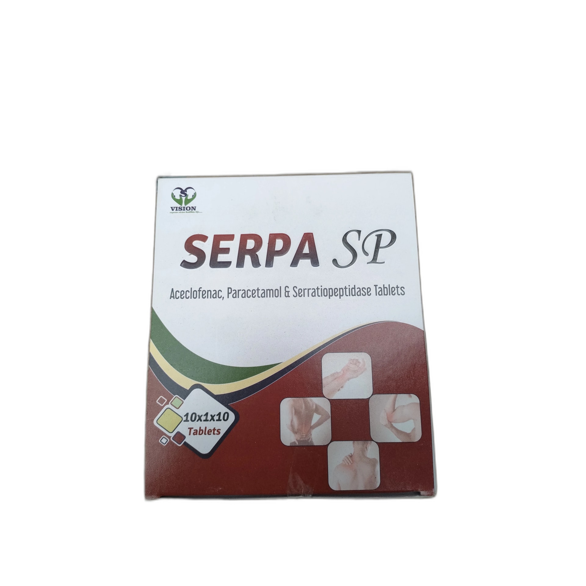 Serpa SP Aceclofenac Paracetamol Tablets 10 tablets - PHARMARCY DARA RAKSMEY KOK CHAMBOK