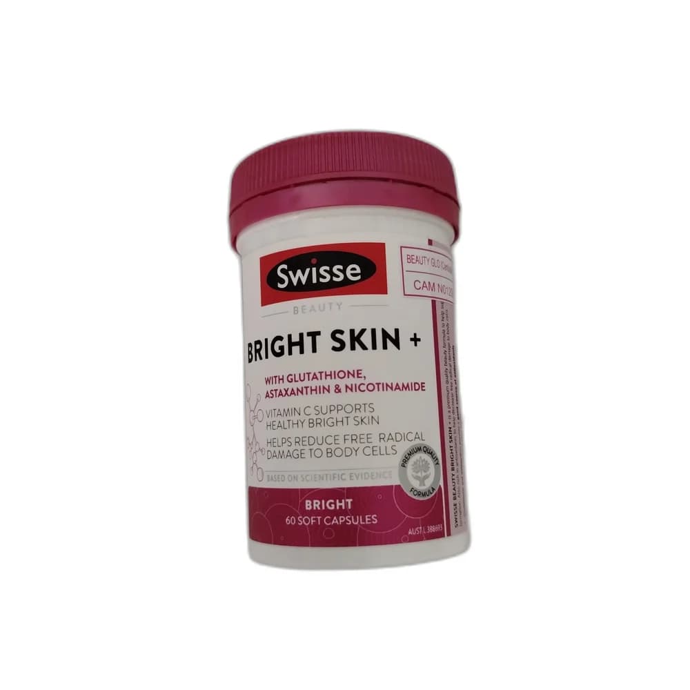 Swisse Beauty Bright Skin+ with Glutathione, Astaxanthin & Nicotinamide