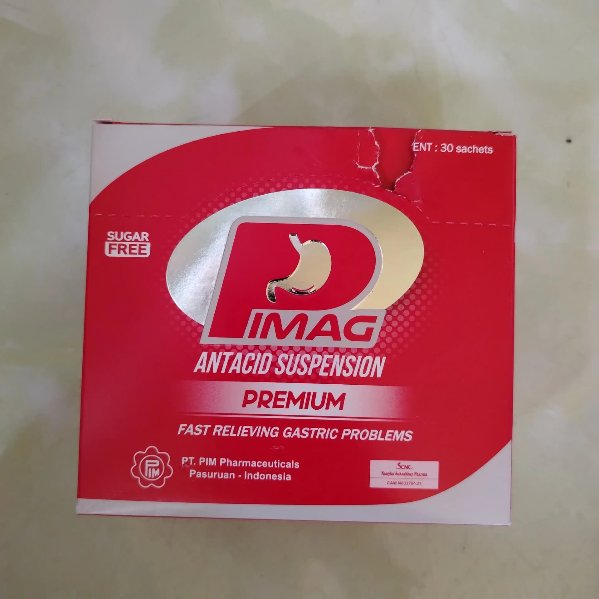 Pimag Antacid Suspension Premium Each 14 ml oral solution contains: Aluminum Hydroxide Dried Gel 800 mg, Magnesium Hydroxide 600 mg, Simethicone 180 mg