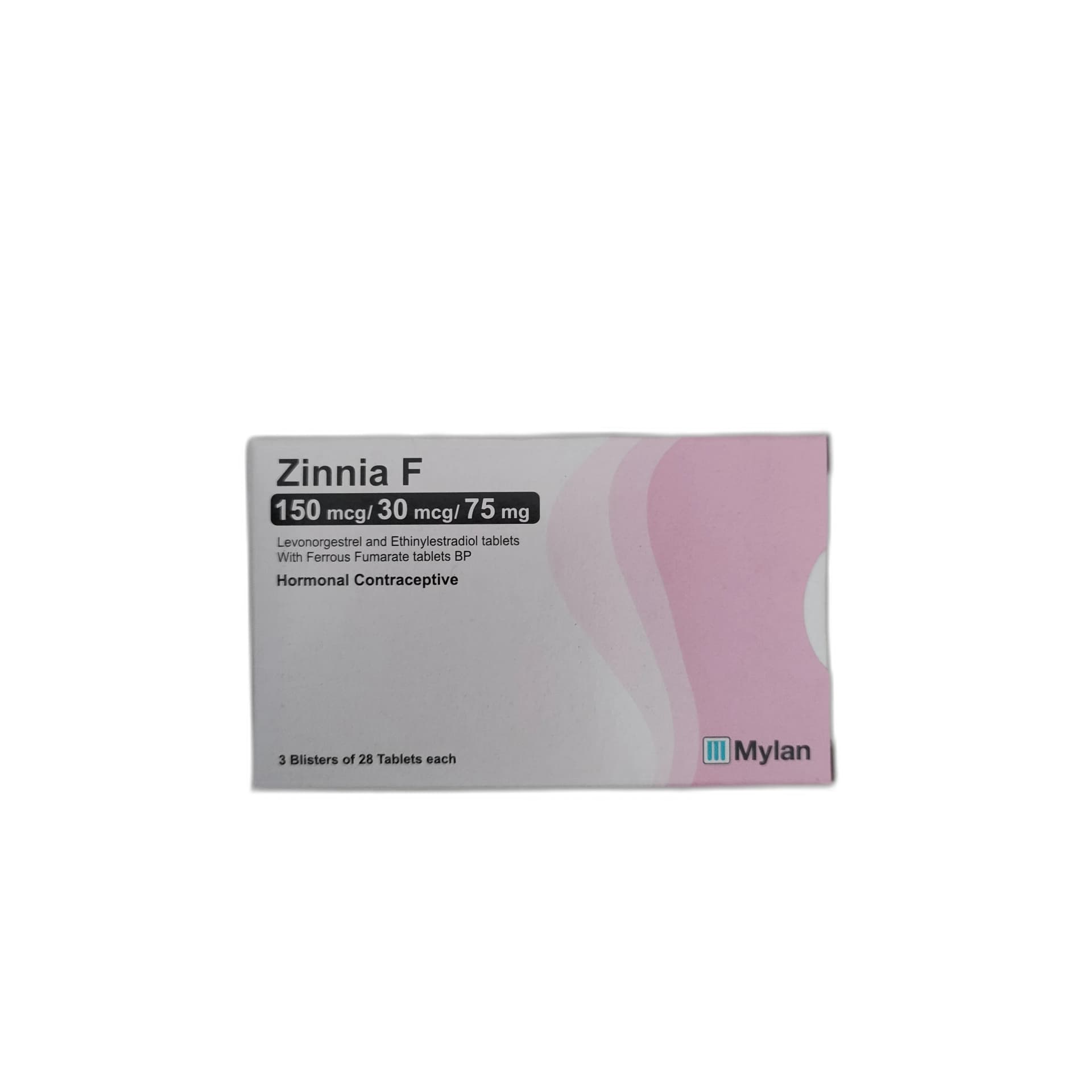 Zinnia F 150 mcg / 30 mcg / 75 mg