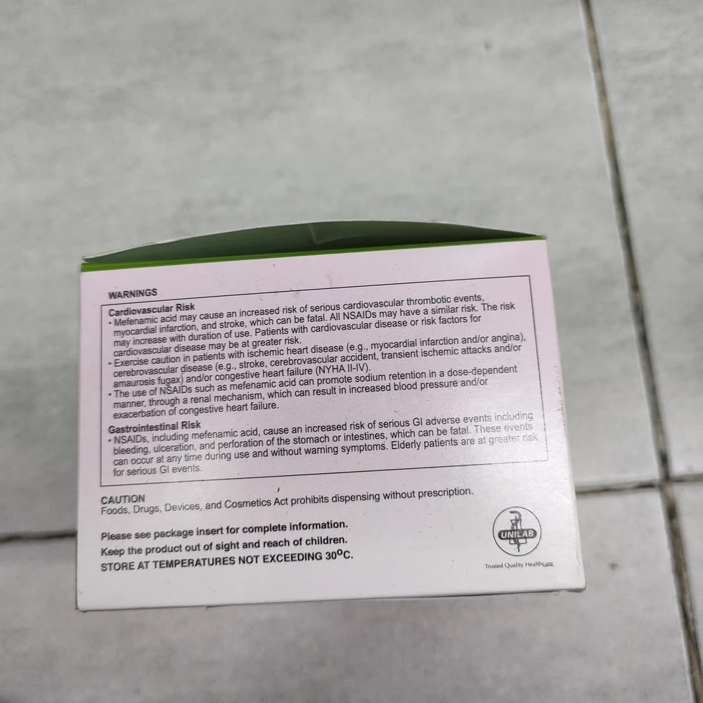 Dolfenal Mefenamic Acid 500 500 mg - Depot De Pharmacie "A" Kim Houy