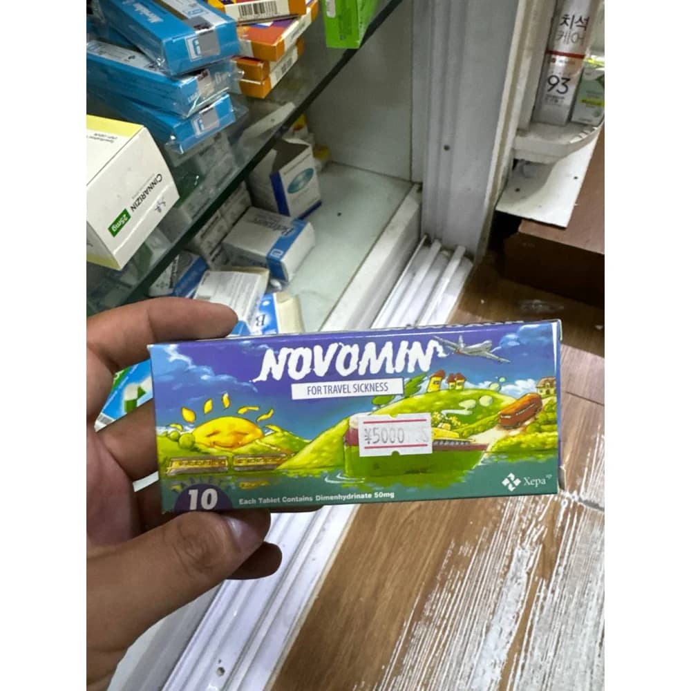 Novomin Dimenhydrinate 50 mg tablets, 10 tablets