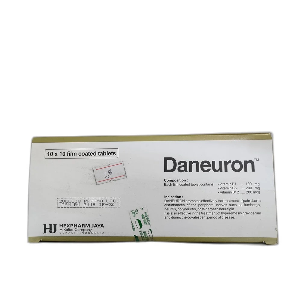 Daneuron Vitamin B1 100 mg / Vitamin B6 200 mg / Vitamin B12 200 mcg per tablet - MEY PHARMA PHARMACY