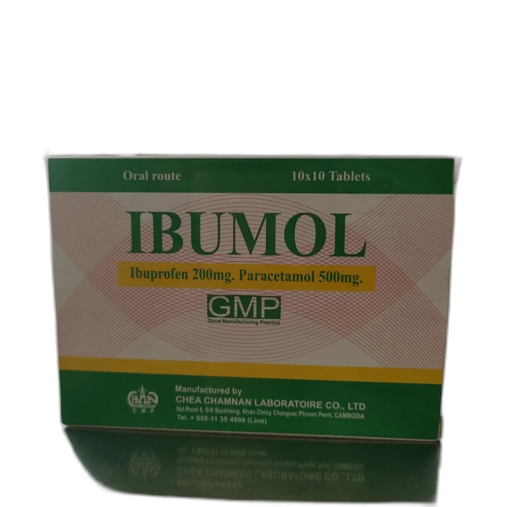 Ibumol Ibuprofen 200mg + Paracetamol 500mg per tablet