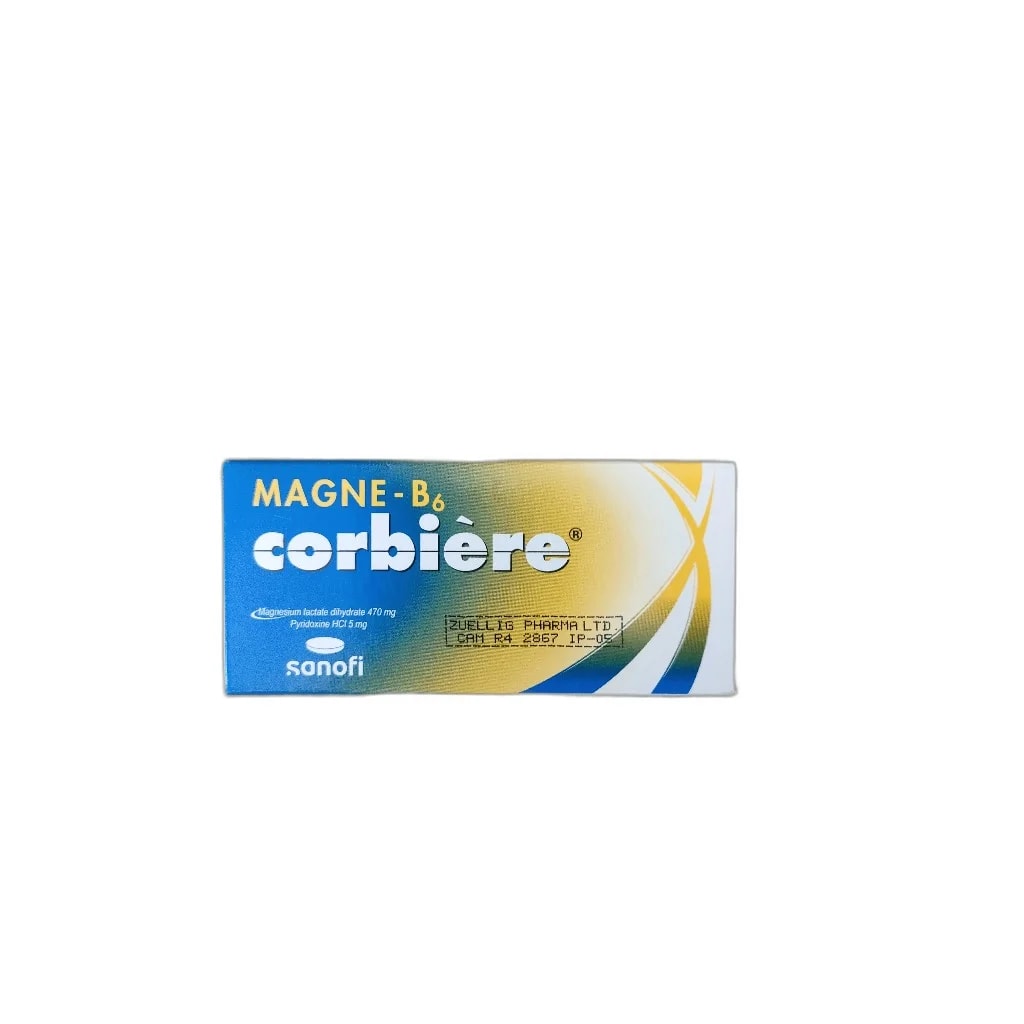 Magne-B6 Corbière Magnesium Gluconate 500mg + Vitamin B6 3mg per tablet - PHARMARCY DARA RAKSMEY KOK CHAMBOK