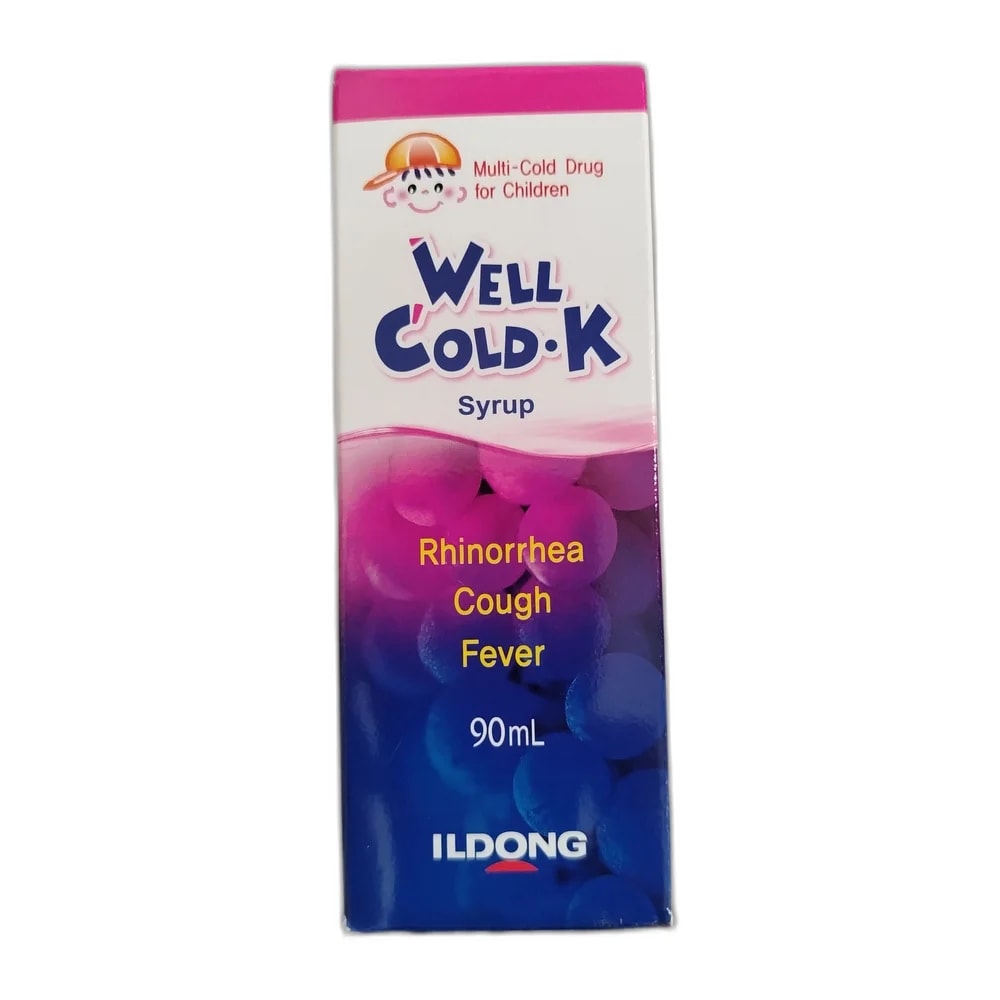 Well Cold-K 50mg / 0.415mg / 3.33mg / 4.165mg / 4.165mg / 3.5mg / 1.5mg per 5 mL - Oudom Puthik Pharmacy