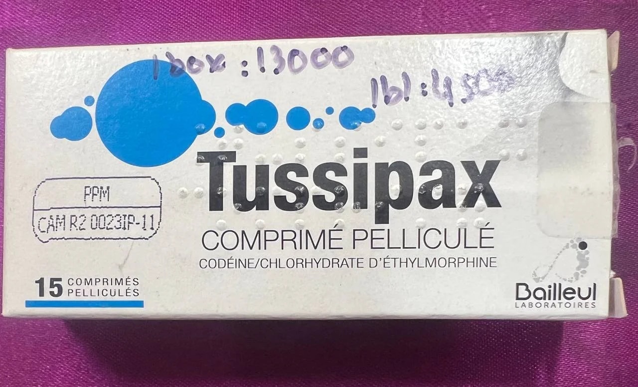 Tussipax Codeine 10mg + Chlorhydrate d'ethylmorphine 10mg - Dosage pharma