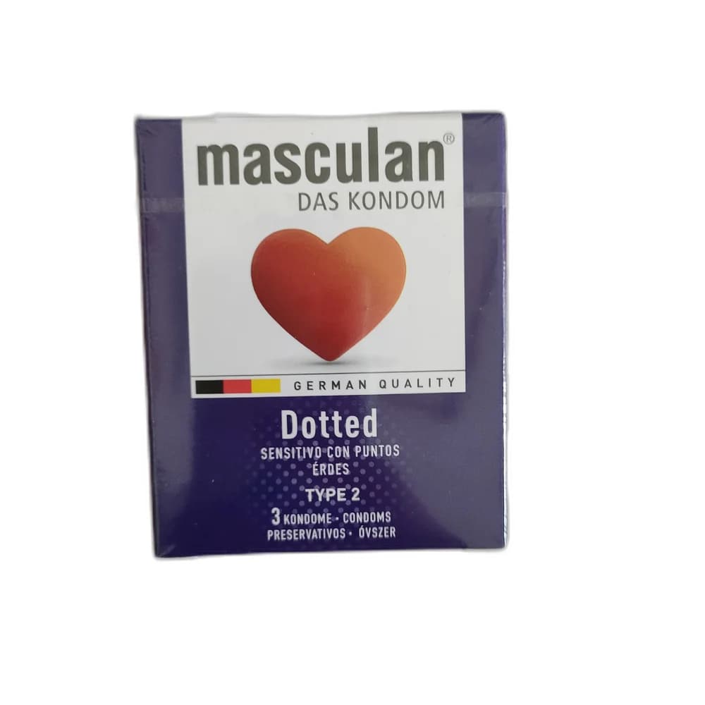 Masculan Dotted Type 2 Condoms 53 ± 1 mm, dotted, 3 condoms