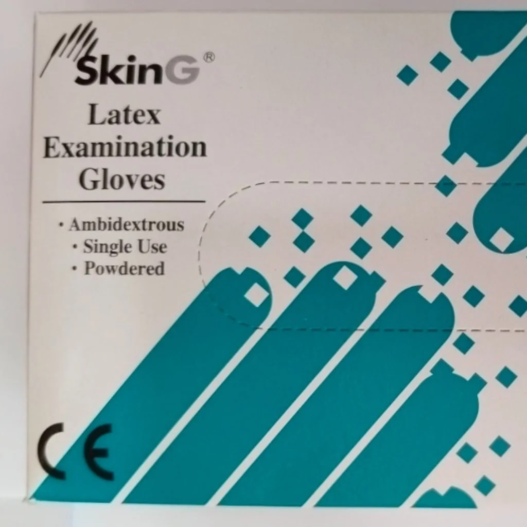 SkinG Latex Examination Gloves size S - ឱសថស្ថាន សុខលាភ