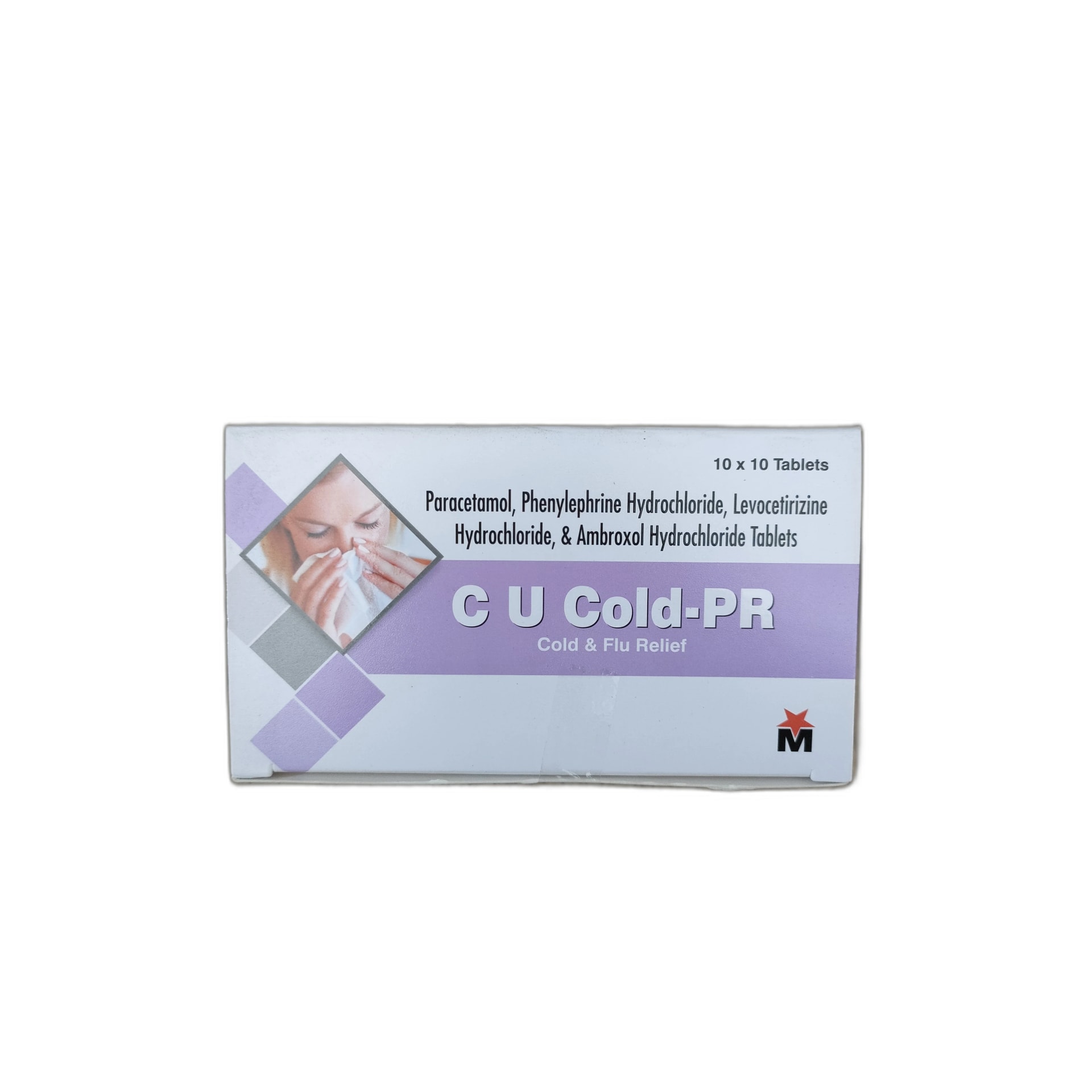 CU Cold-PR Cold & Flu Relief Paracetamol 500mg + Phenylephrine HCl 5mg + Levocetirizine HCl 5mg + Ambroxol HCl 30mg - PHARMARCY DARA RAKSMEY KOK CHAMBOK