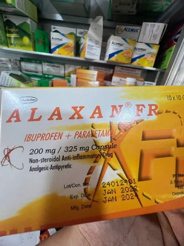 ALAXAN FR IBUPROFEN 200mg + PARACETAMOL 325mg - แฑแแแแแแถแ แแทแแธแแฝแแแแธ105K