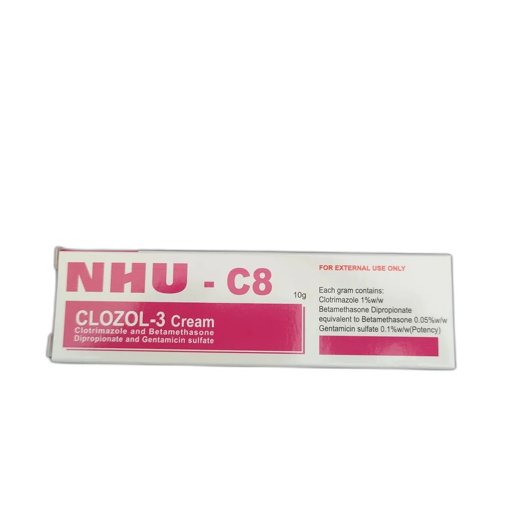 Clozol-3 Clotrimazole 1% / Betamethasone 0.05% (as dipropionate) / Gentamicin 0.1% - PHARMACIE PUNLEU SOKPHEAP II