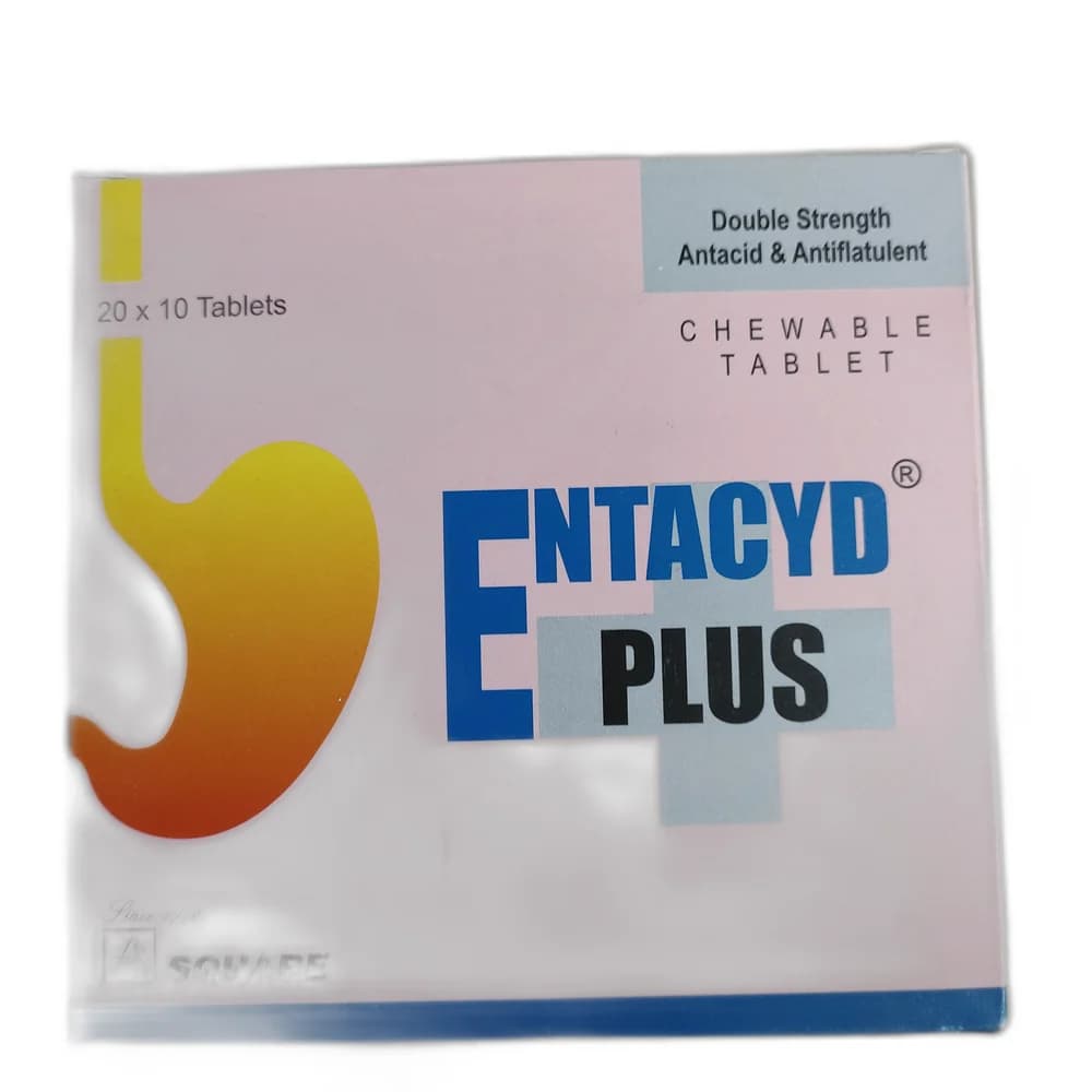Entacyd Plus Aluminium hydroxide 400 mg + Magnesium hydroxide 400 mg + Simethicone 30 mg