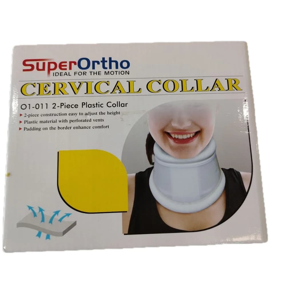 SuperOrtho 2-Piece Plastic Cervical Collar O1-011 2-piece (size not marked)
