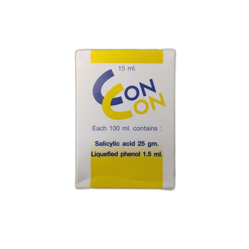 Con Con 15 ml bottle of topical solution; Salicylic acid 25 g + Liquefied phenol 1.5 ml per 100 ml - PHARMA ASSIST PHARMACY