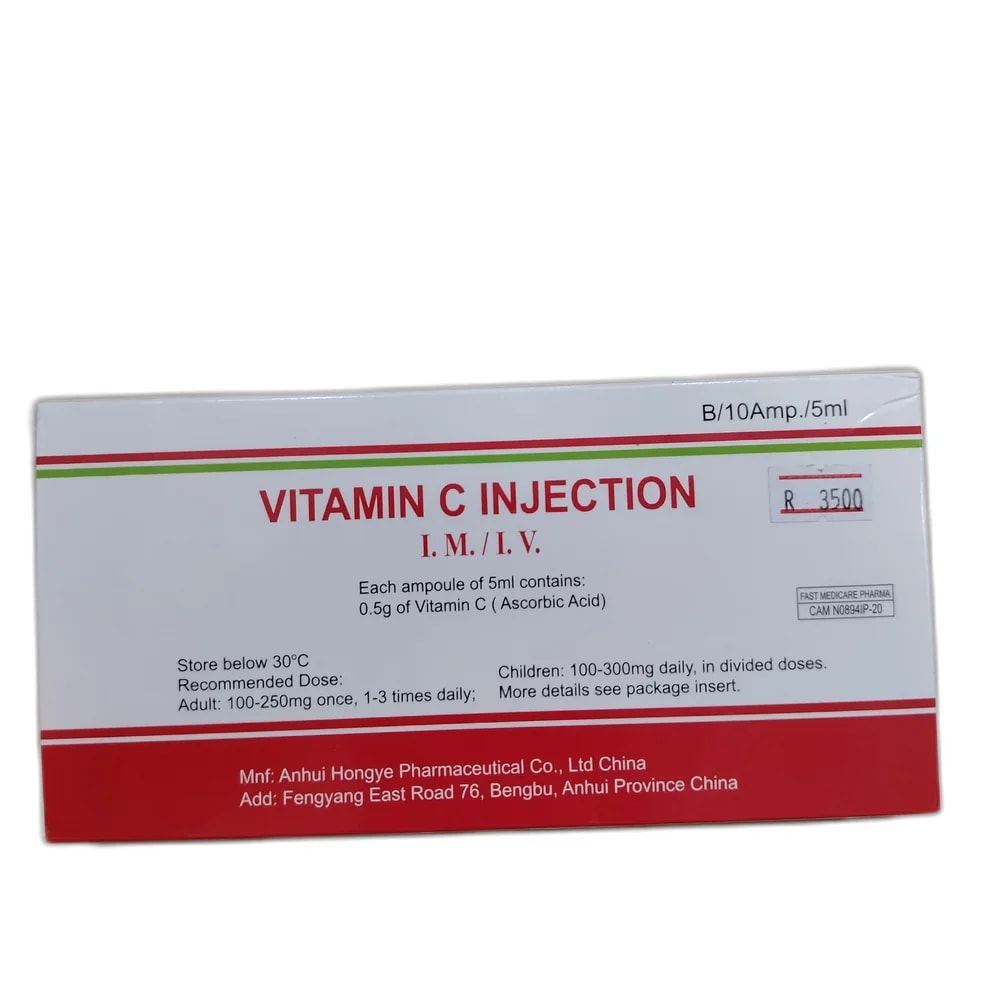 Vitamin C Injection (Anhui Hongye) 500 mg / 5 ml - PHARMACIE LA BELLE PHARMA