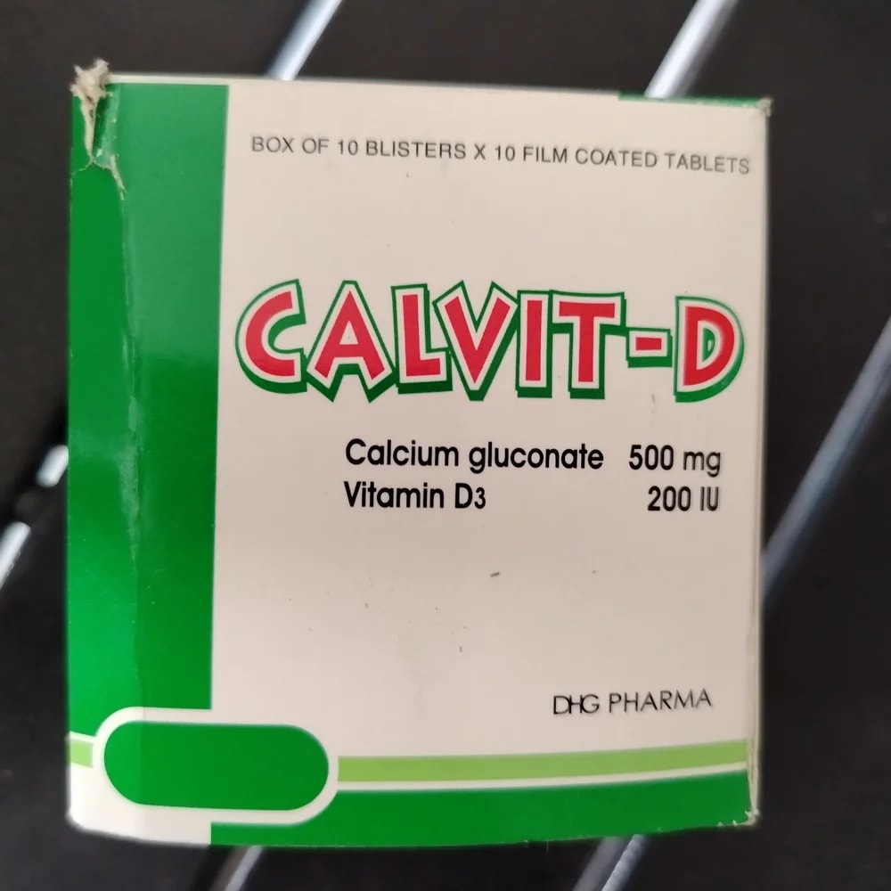 Calvit-D Calcium gluconate 500 mg, Vitamin D3 200 IU per tablet - CHEANIMUL PHARMACY