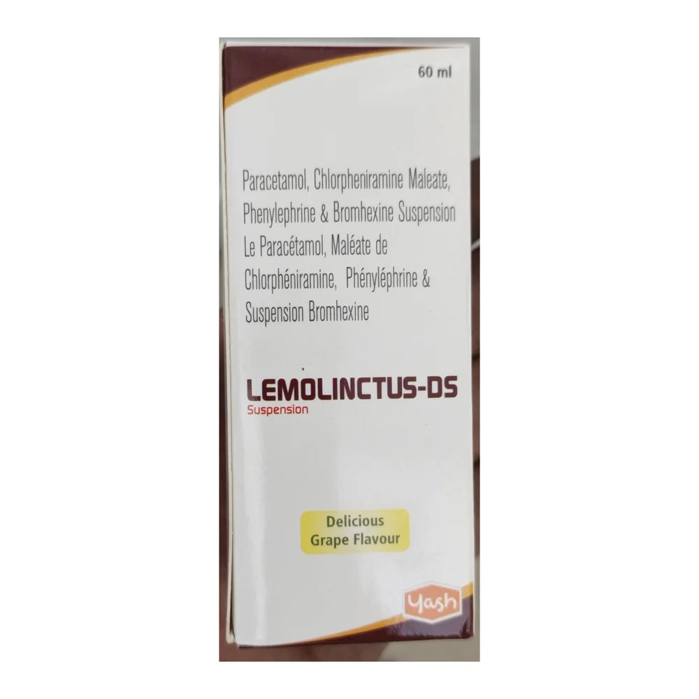 Lemolinctus-DS 250 mg / 2.5 mg / 1.25 mg / 4 mg per 5 mL (60 mL) - Morhachun Pharmacies