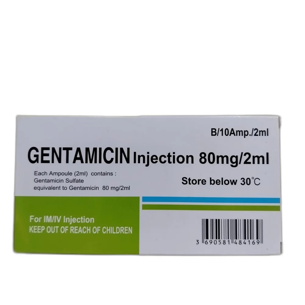 Gentamicin 80 mg / 2 ml - PHARMACIE LA BELLE PHARMA