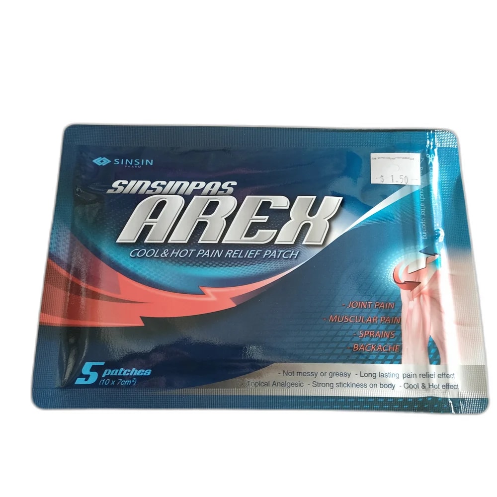 Sinsinpas AREX Cool & Hot Pain Relief Patch 10 × 7 cm per patch - SUKHA PHARMACY