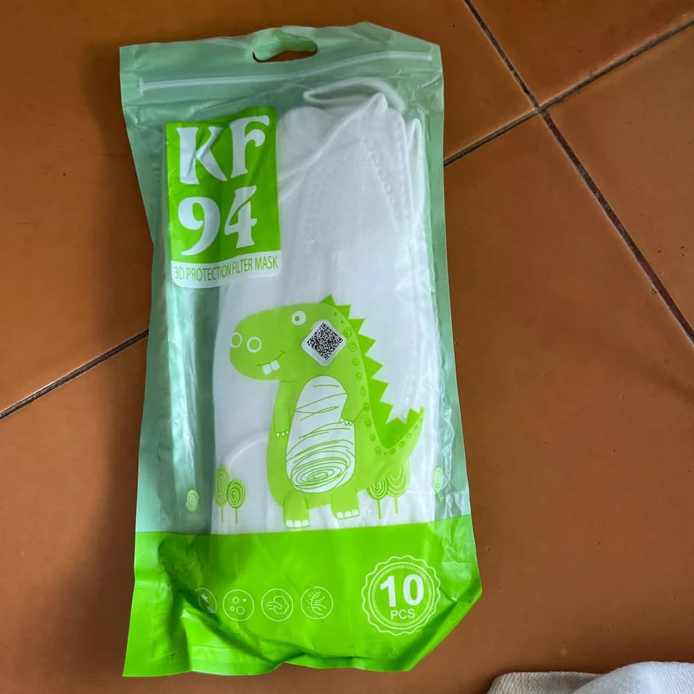 KF94 Green Dinosaur Pack 10 masks