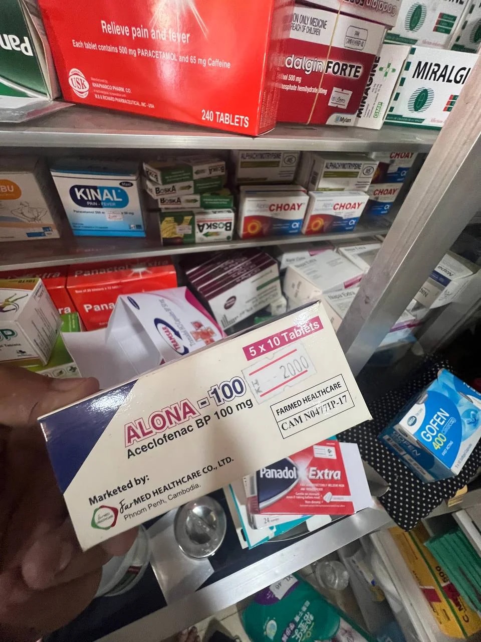 ALONA-100 Aceclofenac BP 100mg - MONGKUL SOKHAPHEAP PHARMACY