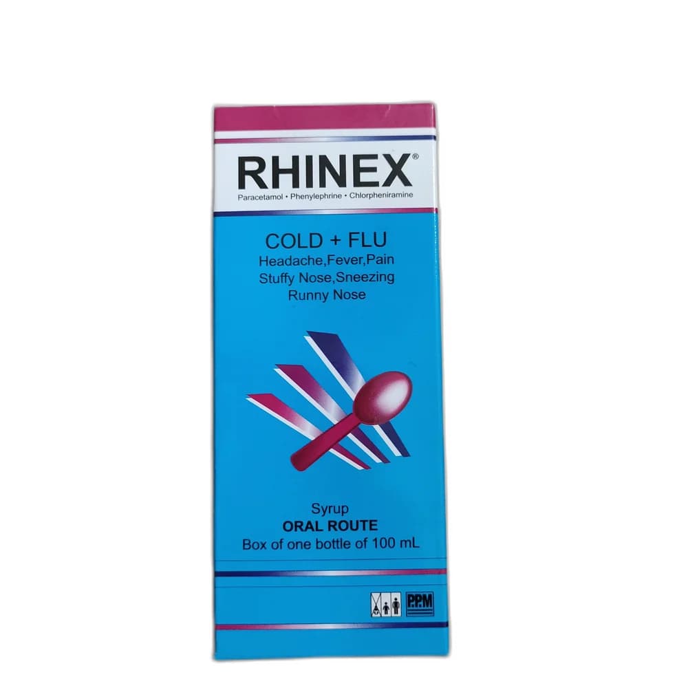 Rhinex Paracetamol 100 mg / Phenylephrine HCl 2.5 mg / Chlorpheniramine maleate 0.33 mg per 5 mL