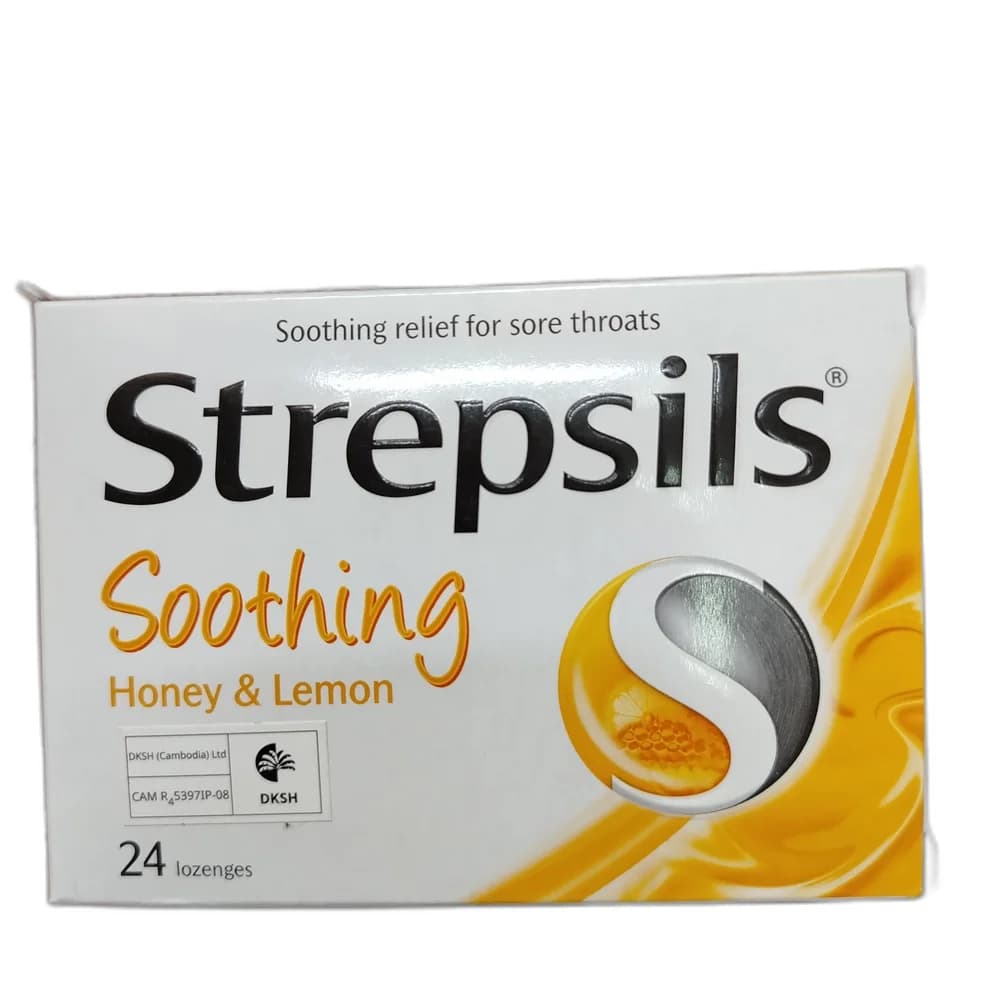 Strepsils Dichlorophenylcarbinol 1.2 mg / Amylmetacresol 0.6 mg (Soothing Honey & Lemon)