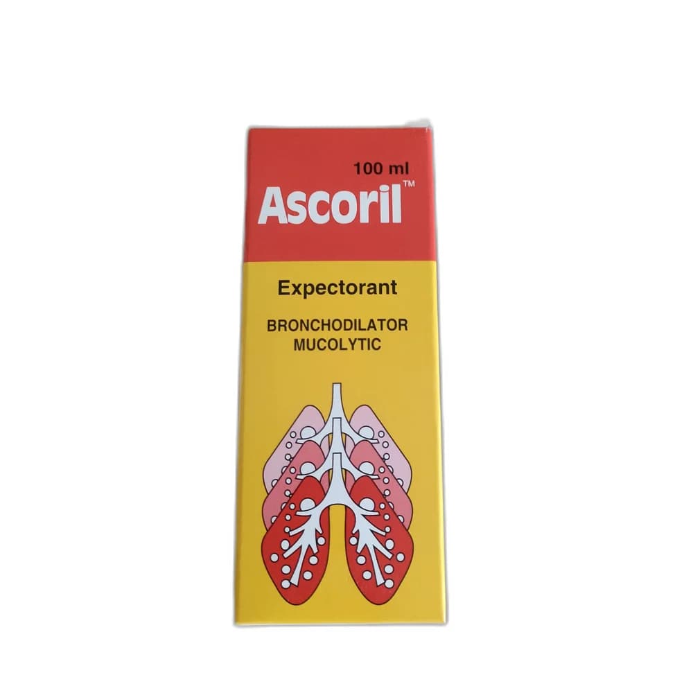 Ascoril Expectorant Syrup 100 mL Salbutamol 2 mg / bromhexine 4 mg / guaifenesin 100 mg per 10 mL