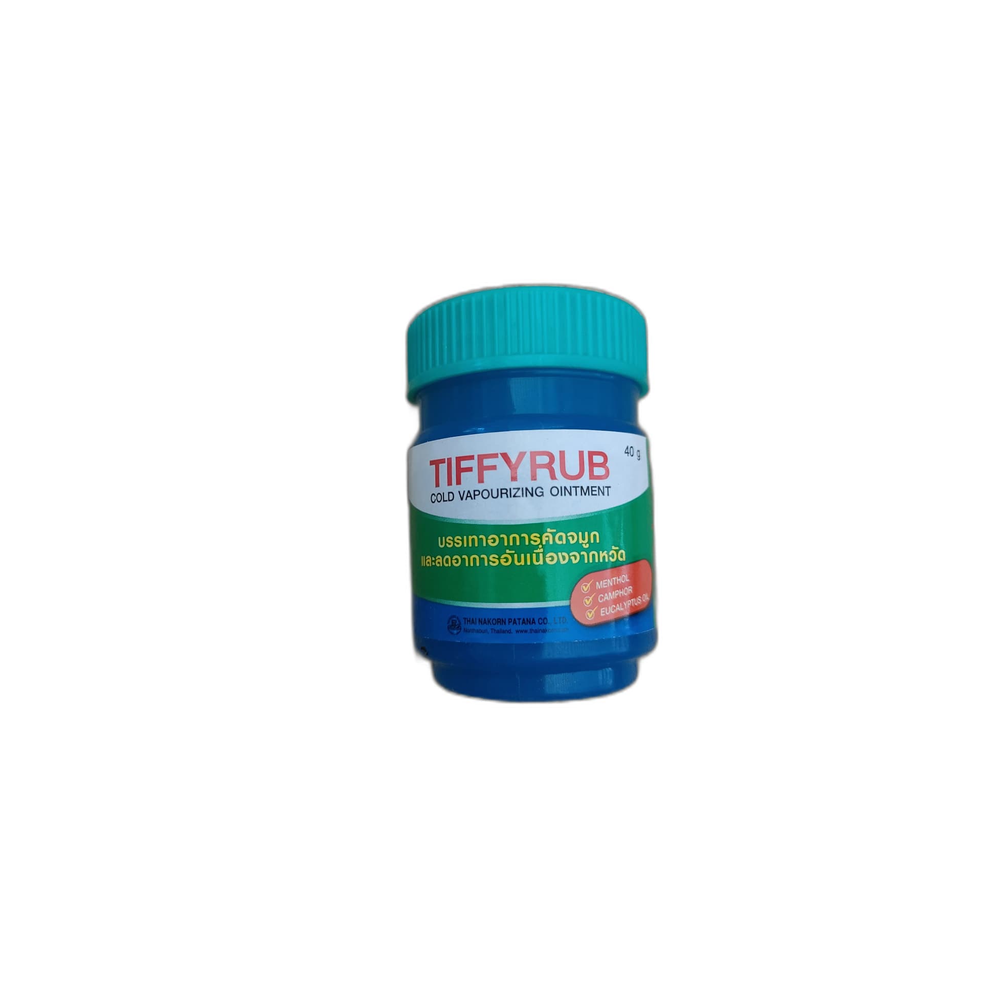 Tiffyrub Cold Vapourizing Ointment 40g Menthol + Camphor + Eucalyptus oil