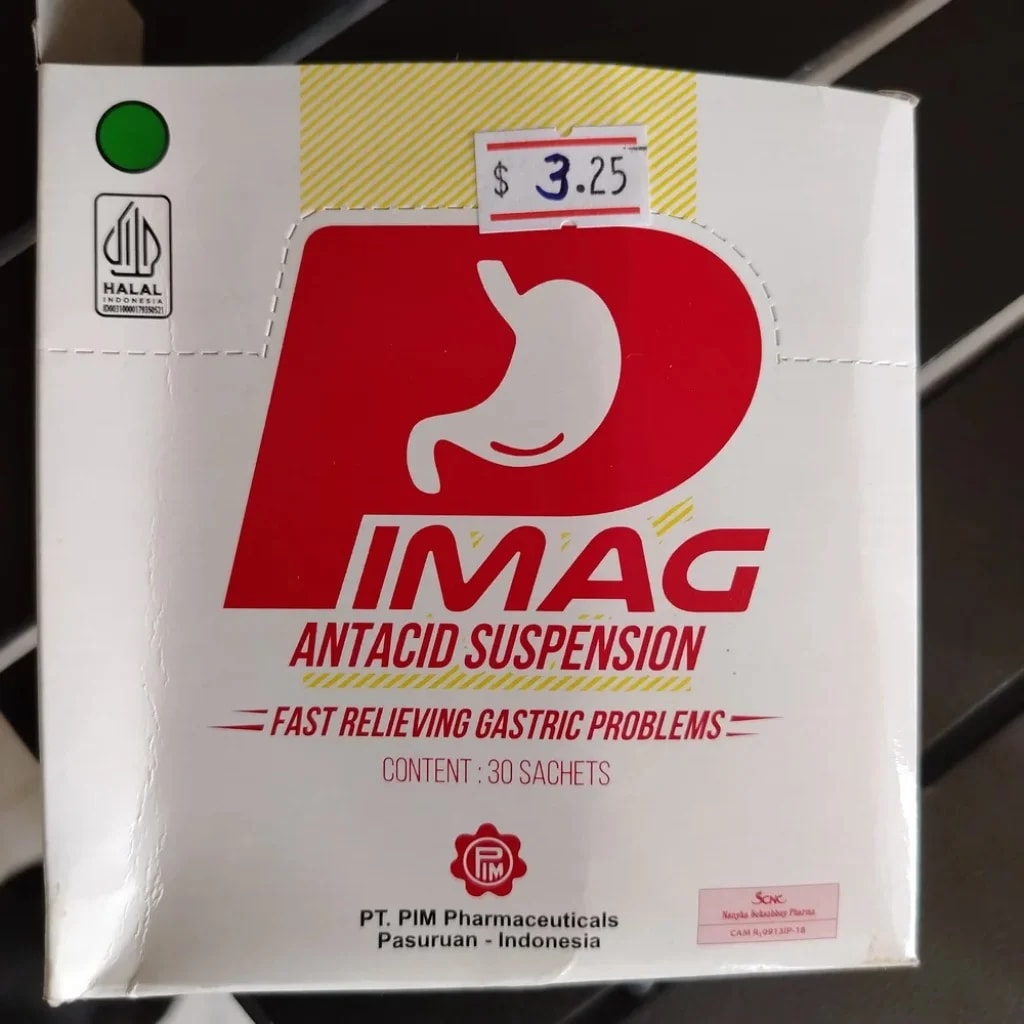 Pimag Aluminium hydroxide dried gel 300 mg, Magnesium hydroxide 300 mg, Simethicone 80 mg per 7 mL - CHEANIMUL PHARMACY