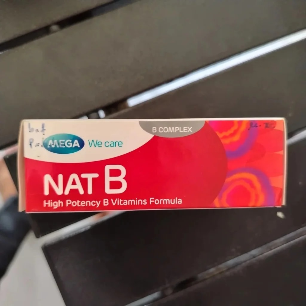 Nat B B-complex per softgel capsule: Vitamin B1 50 mg, B2 50 mg, B6 50 mg, B12 50 mcg, Nicotinamide 50 mg, Calcium pantothenate 100 mcg, Folic acid 50 mg, Choline bitartrate 50 mcg, Biotin 50 mg, Inositol 50 mg - CHEANIMUL PHARMACY