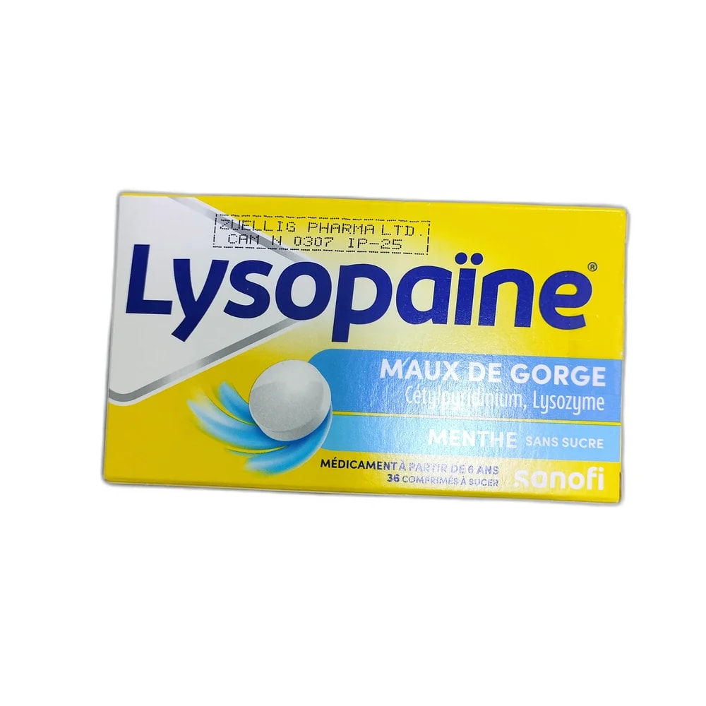 Lysopaïne Sugar-Free Mint 1.5 mg / 520,000 FIP units - Depot de Pharmacie B Rotha