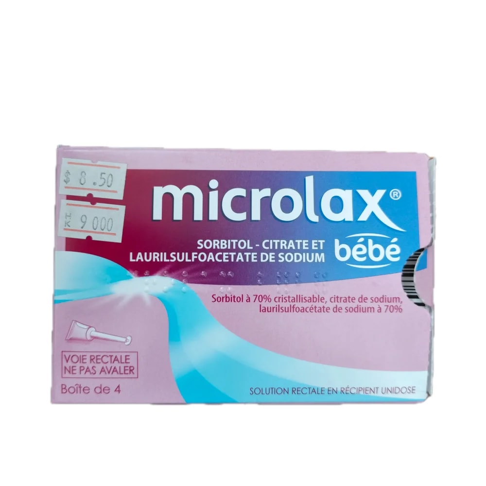 Microlax Bébé 2.679 g / 0.27 g / 0.0387 g per 3 g unidose - Morhachun Pharmacies